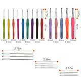 34-Piece Set: Aluminum Handle Crochet Hook Needles Knitting Tool School, Office & Art Supplies - Tophatter Daily Deals