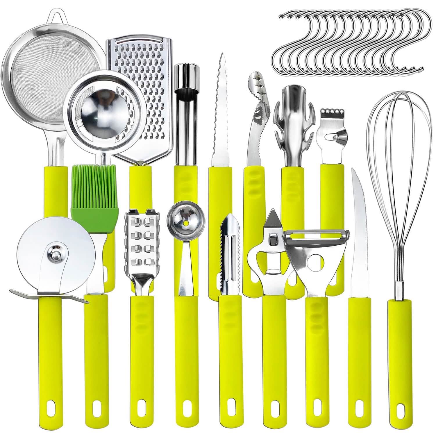 34-Pieces Set: Stainless Steel Kitchen Gadget Tools Set Kitchen Tools & Gadgets - Tophatter Daily Deals