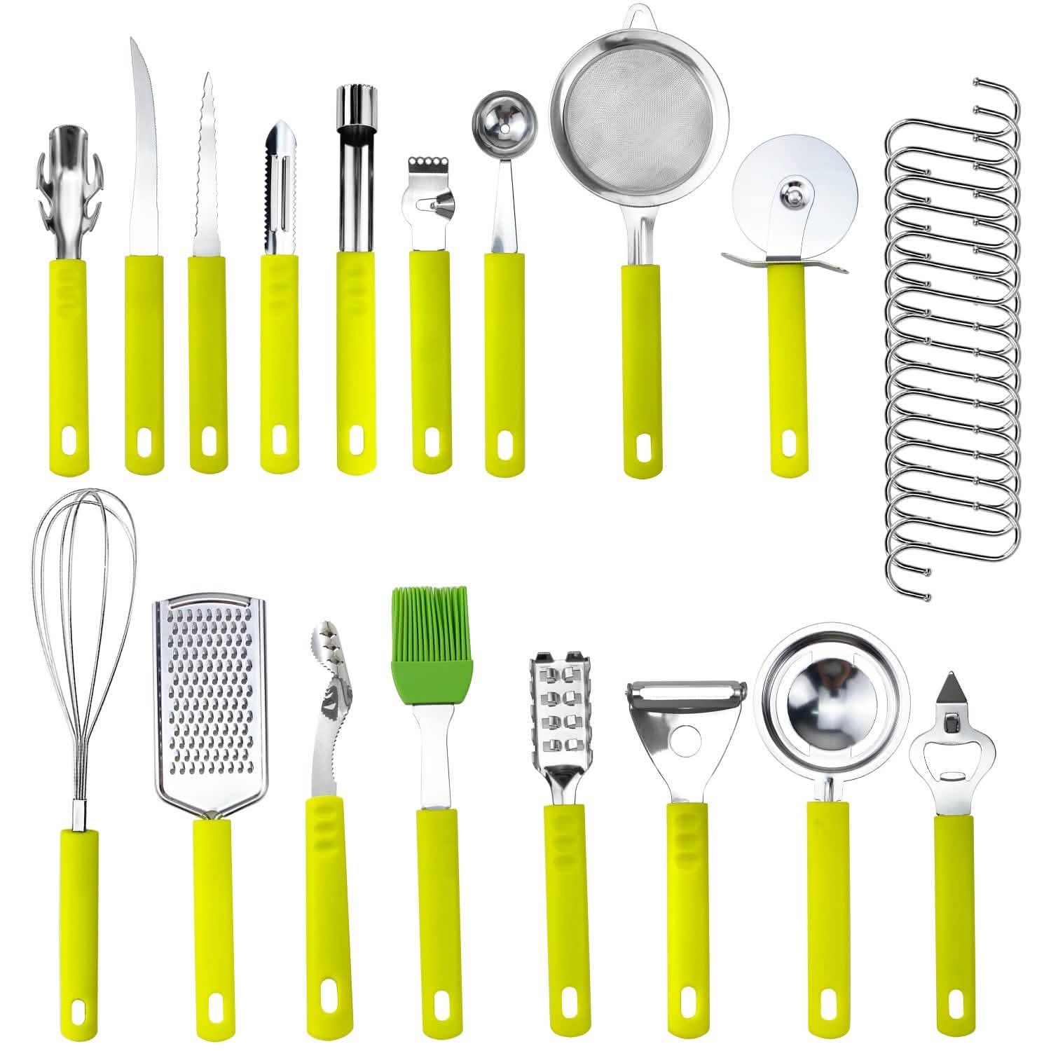 34-Pieces Set: Stainless Steel Kitchen Gadget Tools Set Kitchen Tools & Gadgets - Tophatter Daily Deals