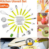 34-Pieces Set: Stainless Steel Kitchen Gadget Tools Set Kitchen Tools & Gadgets - Tophatter Daily Deals