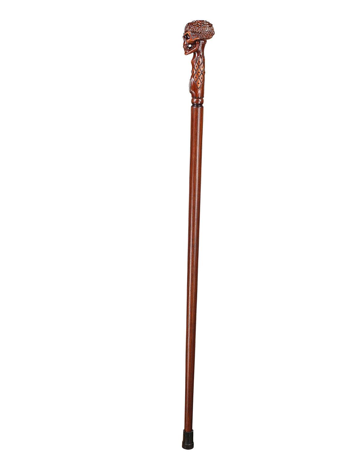 Egyptian Skull Cane: Unique Wood Handcarved Artisan Detail Hand Carved Artisan - Tophatter Daily Deals