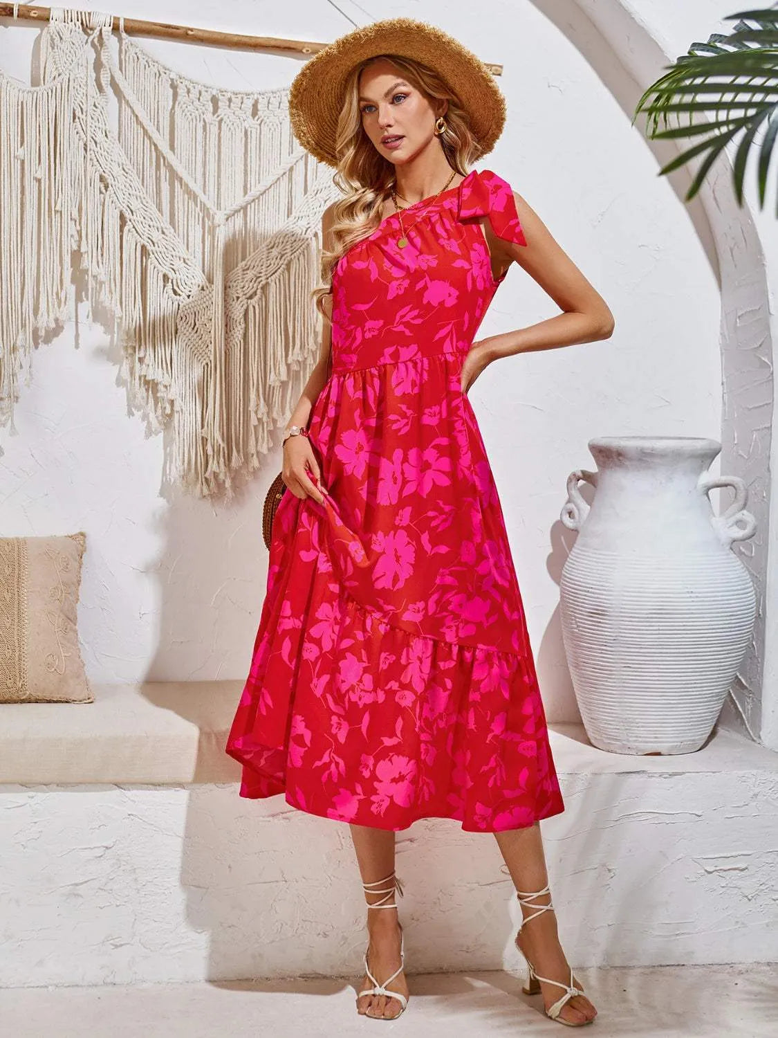 Tied One Shoulder Sleeveless Dress Casual Dresses - Tophatter Daily Deals