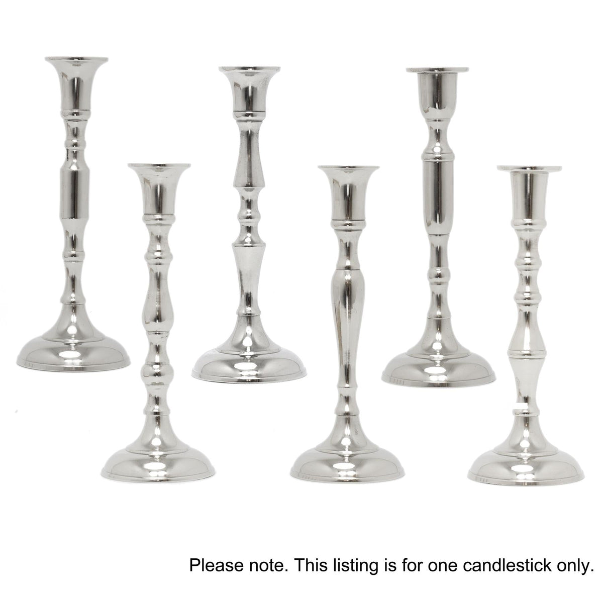 Silver Metal Dinner Table Pillar Candlestick Candle Holder Decoration - Design Varies Candlestick - Tophatter Daily Deals