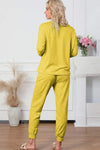 Round Neck Top and Drawstring Pants Lounge Set Loungewear Sets - Tophatter Daily Deals