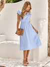 V-Neck Flutter Sleeve Midi Dress Casual Dresses - Tophatter Daily Deals