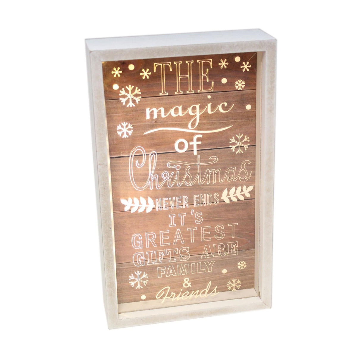 Light Up Magic Of Christmas LED Plaque Box Frame Decoration Sign / Plaque - Tophatter Daily Deals