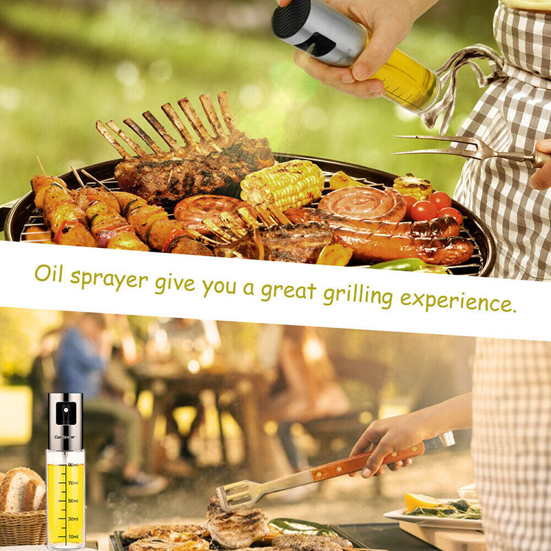 2PCS Stainless Oil Sprayer Cooking Mister Spray Fine Bottle Kitchen Tool UK 5 - Tophatter Daily Deals