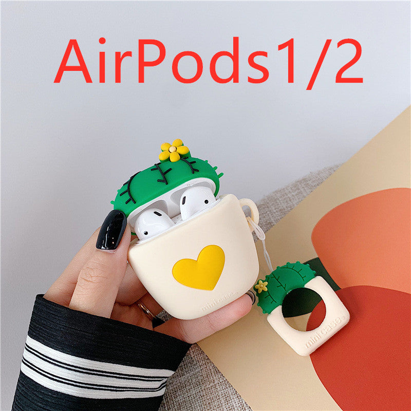 Cactus AirPods Case Cover - Silicone Protective Flip Case Yellow AirPods1 2 AirPods Cases & Covers - Tophatter Daily Deals