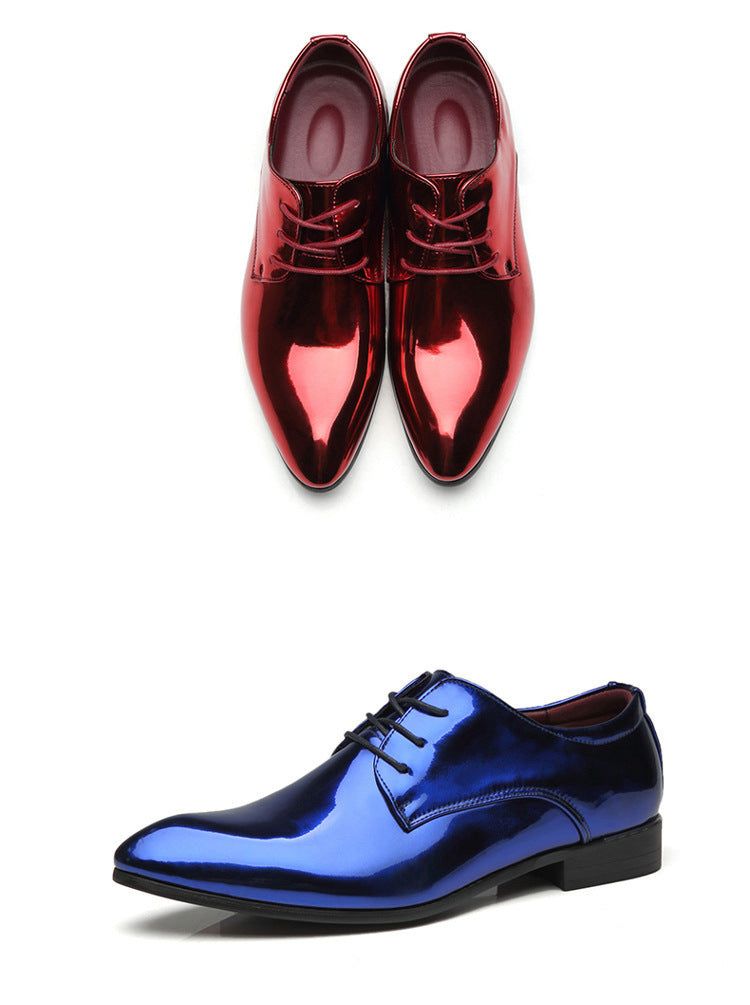 British Pointed Leather Shoes Men's Fashion Bright Leather Men's Shoes Foreign Trade Leather Shoes Amazon Wish LAZADA 0 - Tophatter Daily Deals