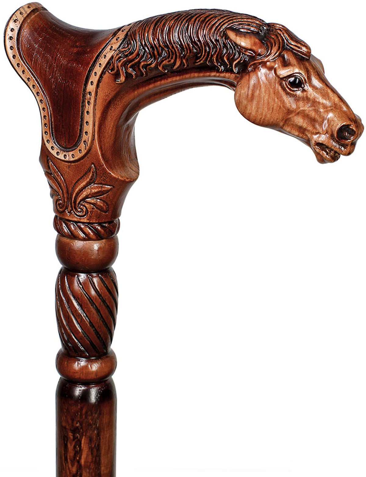 Premium Artisan Horse & Saddle Handcarved Cane Hand Carved Artisan - Tophatter Daily Deals