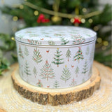 Christmas Trees Cake Tin | Round Metal Storage Tin for Seasonal Bakes 24 x 12cm Tin - Tophatter Daily Deals