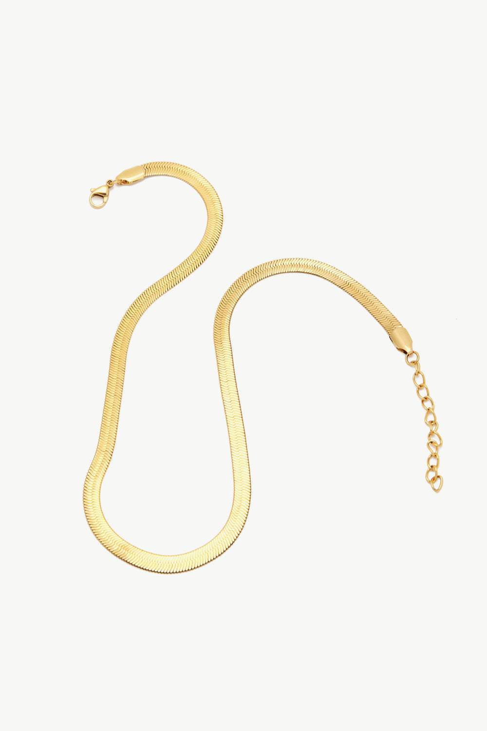 Minimalist Herringbone Chain Necklace Gold One Size Necklaces - Tophatter Daily Deals