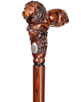 Lion King: Artisan Intricate Handcarved Oak Cane (Right Hand) Hand Carved Artisan - Tophatter Daily Deals
