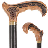 Handcarved Celtic Art : Oak Wood Cane Derby Handle Hand Carved Artisan - Tophatter Daily Deals