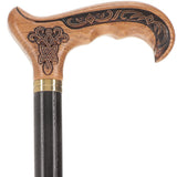Handcarved Celtic Art : Oak Wood Cane Derby Handle Hand Carved Artisan - Tophatter Daily Deals