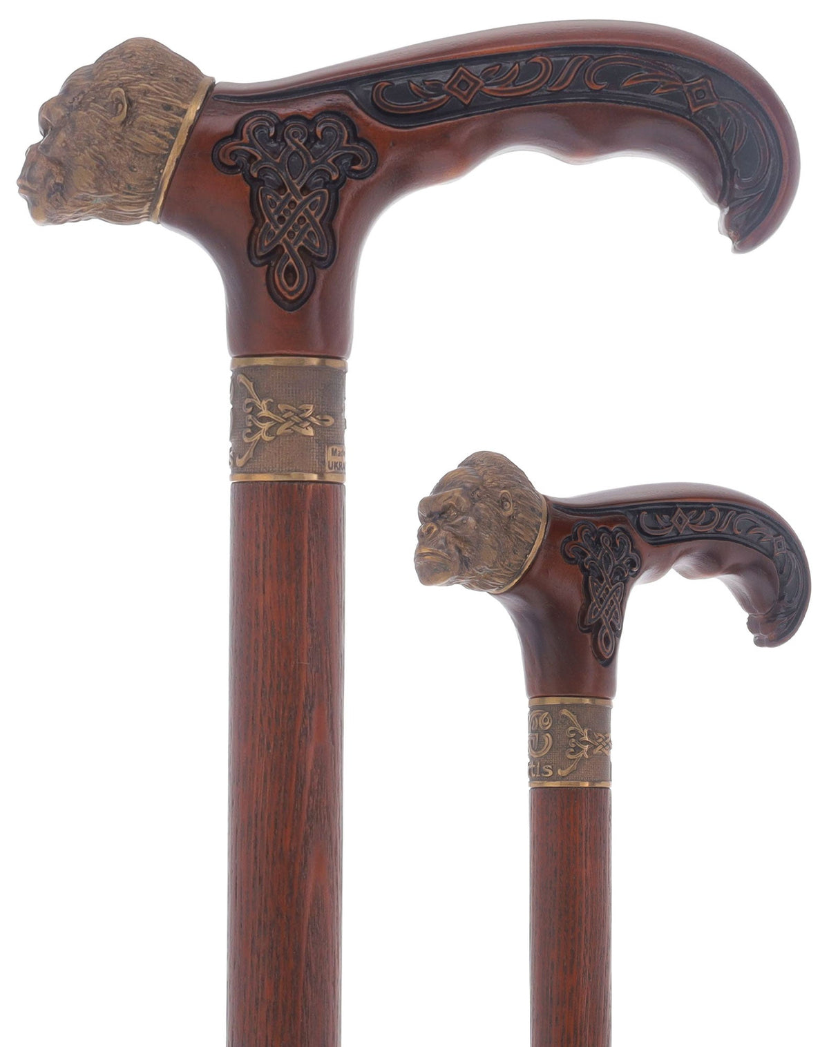 King Kong: Bronze Artisan Intricate Detail Design Cane Hand Carved Artisan - Tophatter Daily Deals
