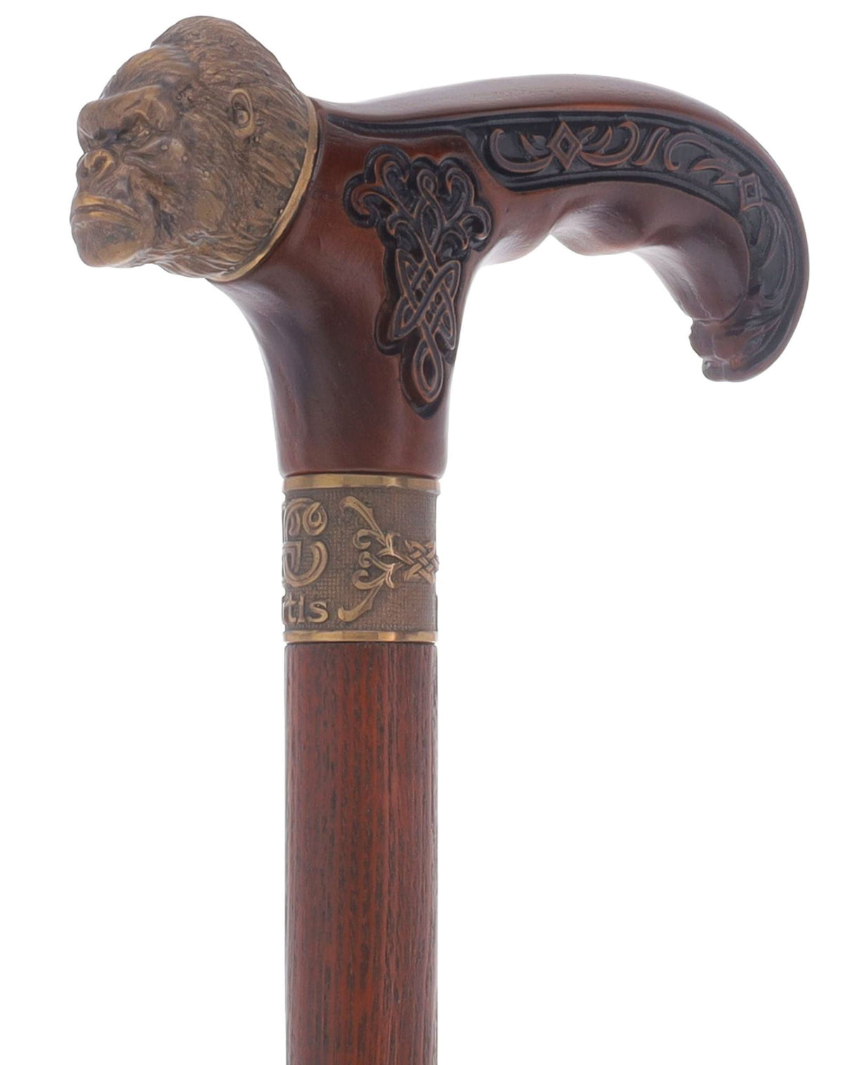 King Kong: Bronze Artisan Intricate Detail Design Cane Hand Carved Artisan - Tophatter Daily Deals