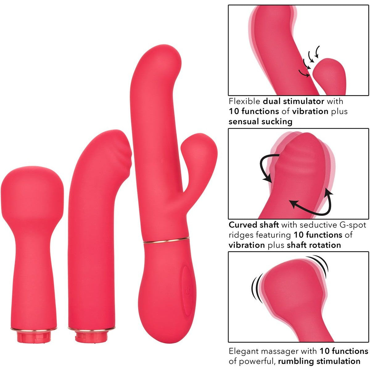 In Touch Passion Trio Vibrator in Pink Vibrator - Tophatter Daily Deals