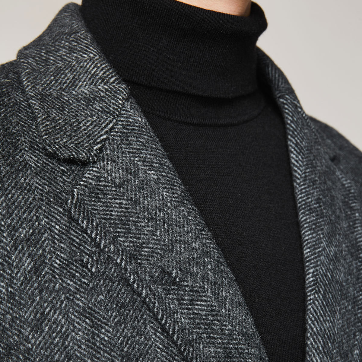 Warm Refined Men Wool Overcoat - Mid Thigh Trench Coat 3D Changing Face Moving Picture Frame - Tophatter Daily Deals
