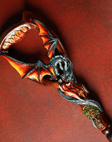 Guardian Dragon Black Hand-Painted Dark Wood: Artisan Intricate Hand-Carved Cane Hand Carved Artisan - Tophatter Daily Deals