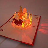 3D light paper cut greeting card Santa Claus 0 - Tophatter Daily Deals