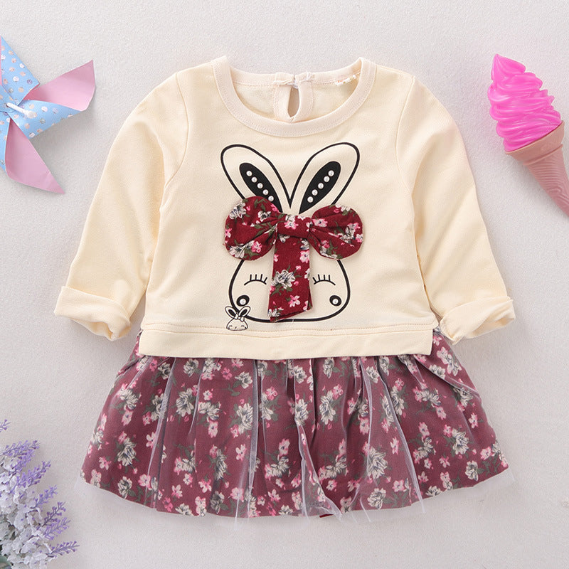Autumn children female children 0-1-3-5 years old baby girl skirt dress long sleeved women age children skirt 0 - Tophatter Daily Deals