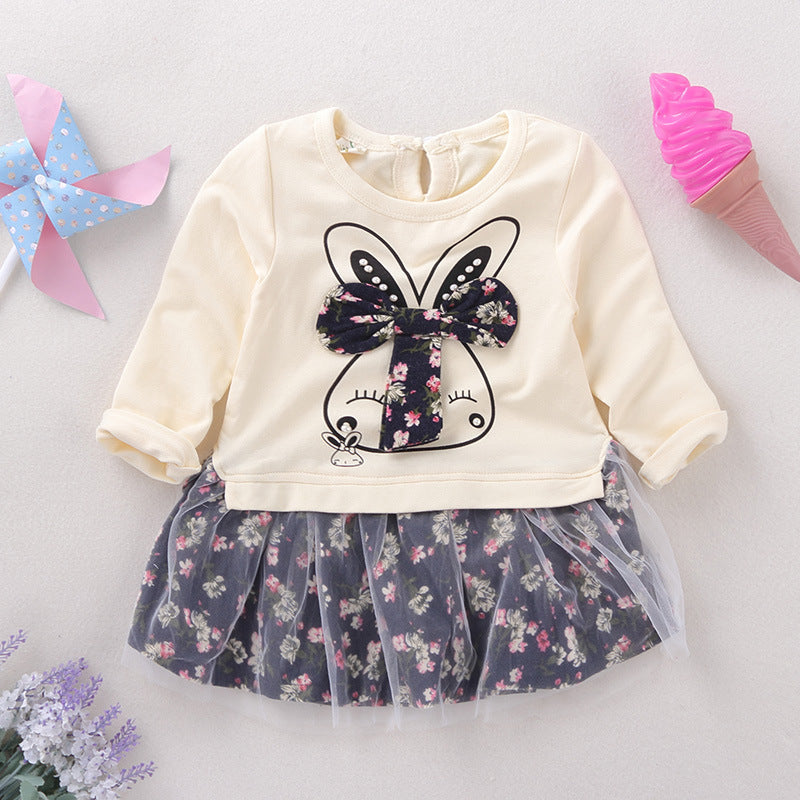 Autumn children female children 0-1-3-5 years old baby girl skirt dress long sleeved women age children skirt 0 - Tophatter Daily Deals