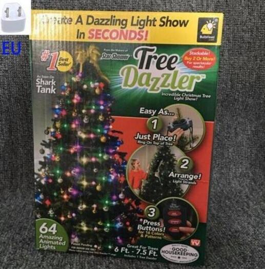 64 Light Dazzler Shower Tree Light Show Of Christmas Tree EU 0 - Tophatter Daily Deals