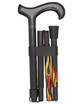 Dr. House Flame Folding Derby Cane: Foldable & Adjustable Carbon Fiber Dr Gregory House Walking Canes - Tophatter Daily Deals