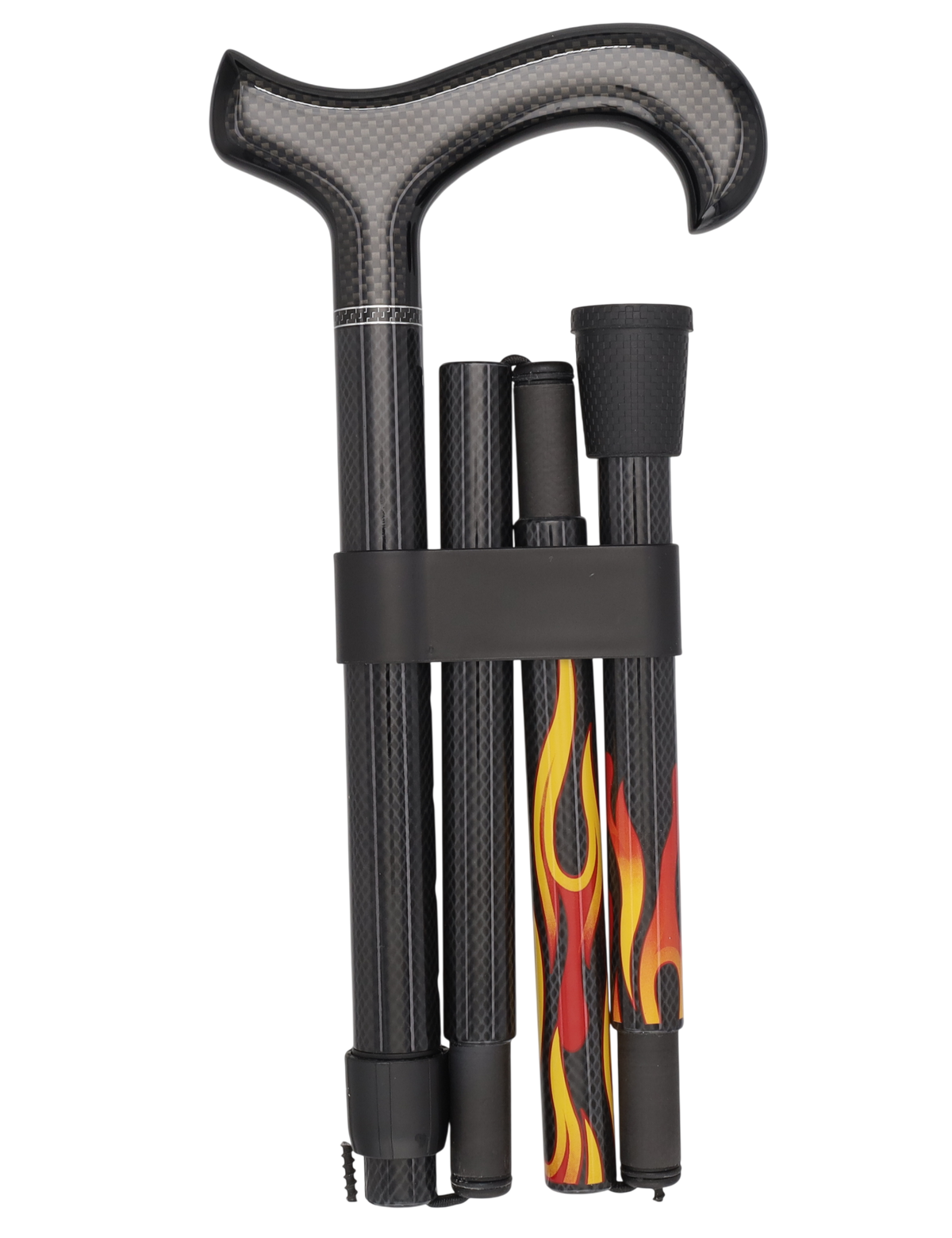 Dr. House Flame Folding Derby Cane: Foldable & Adjustable Carbon Fiber Dr Gregory House Walking Canes - Tophatter Daily Deals