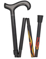 Dr. House Flame Folding Derby Cane: Foldable & Adjustable Carbon Fiber Dr Gregory House Walking Canes - Tophatter Daily Deals