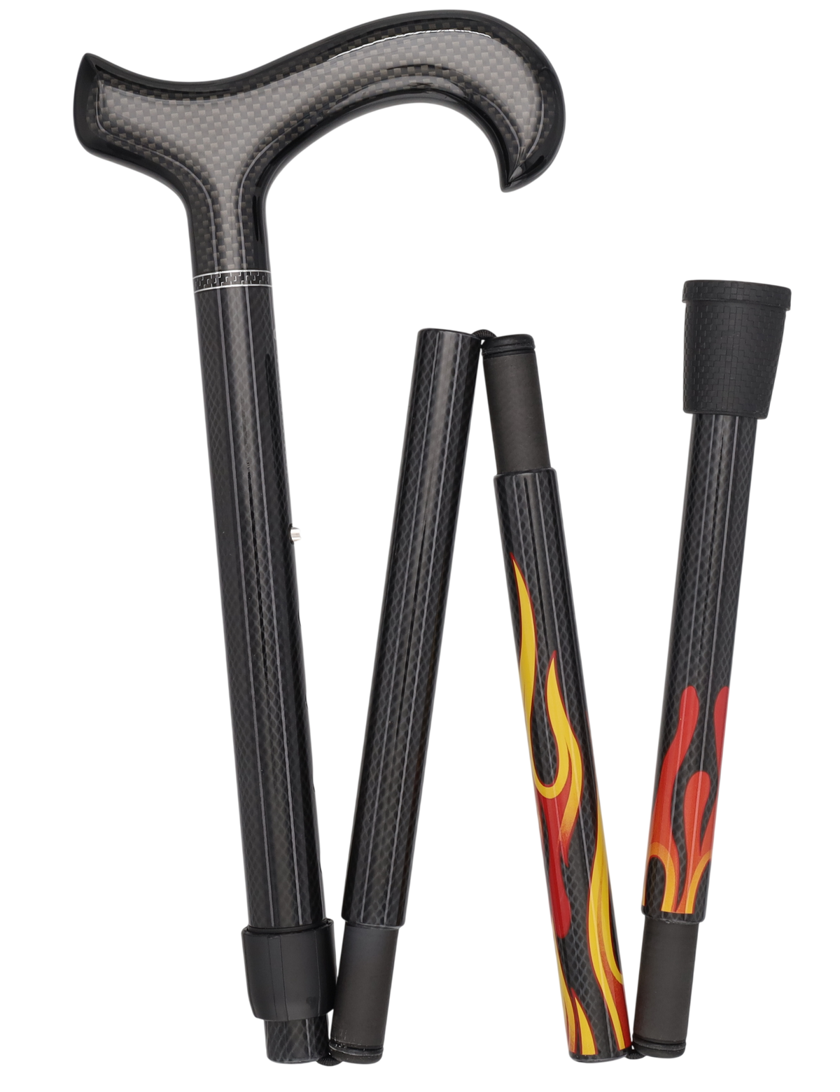 Dr. House Flame Folding Derby Cane: Foldable & Adjustable Carbon Fiber Dr Gregory House Walking Canes - Tophatter Daily Deals