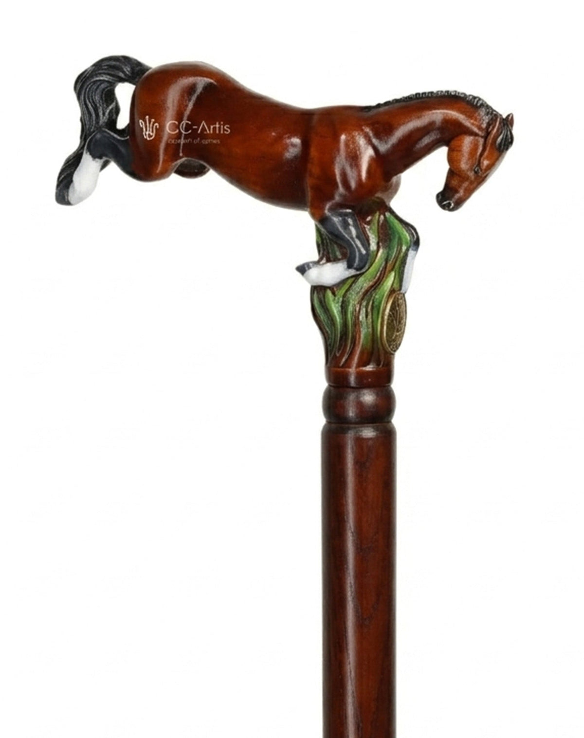 Sprint Horse Hand-painted: Intricate Handcarved Cane Hand Carved Artisan - Tophatter Daily Deals