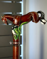 Sprint Horse Hand-painted: Intricate Handcarved Cane Hand Carved Artisan - Tophatter Daily Deals