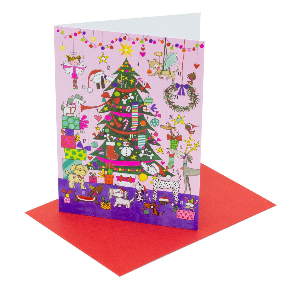 Christmas Tree & Dogs Advent Calendar Greetings Card | Christmas Advent Calendar Advent Calendar - Tophatter Daily Deals