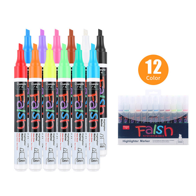 8-color electronic fluorescent plate 6MM highlighter 12 colors 0 - Tophatter Daily Deals