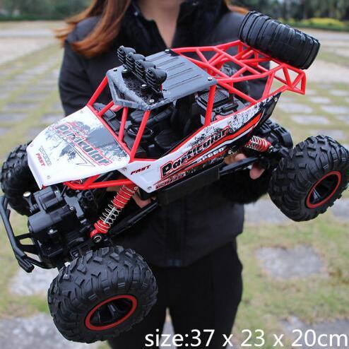 4WD RC Cars Updated Version 2.4G Radio Control RC Cars Toys Buggy High Speed Trucks Off-Road Trucks Toys For Children 37cm red 2 battery 0 - Tophatter Daily Deals