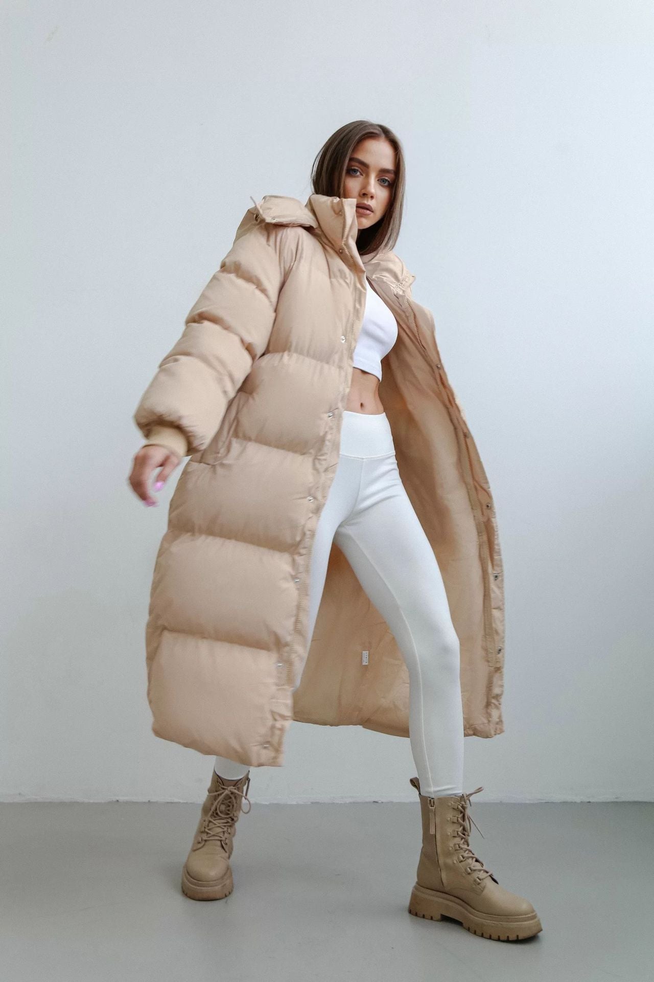 Warm Cozy Women's Puffer Coat - Longline, Cotton, Winter 3D Changing Face Moving Picture Frame - Tophatter Daily Deals