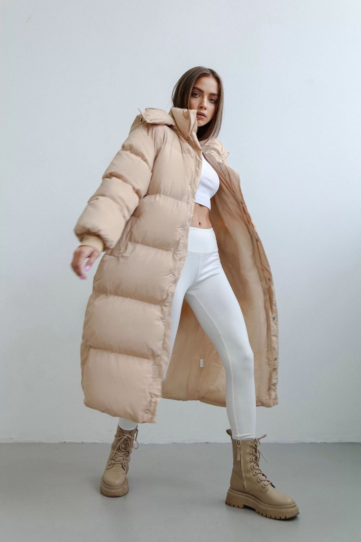 Warm Cozy Women's Puffer Coat - Longline, Cotton, Winter 3D Changing Face Moving Picture Frame - Tophatter Daily Deals
