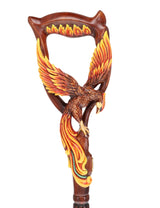 Phoenix Bird: Artisan Intricate Hand-Carved Dark Wood Cane Hand Carved Artisan - Tophatter Daily Deals