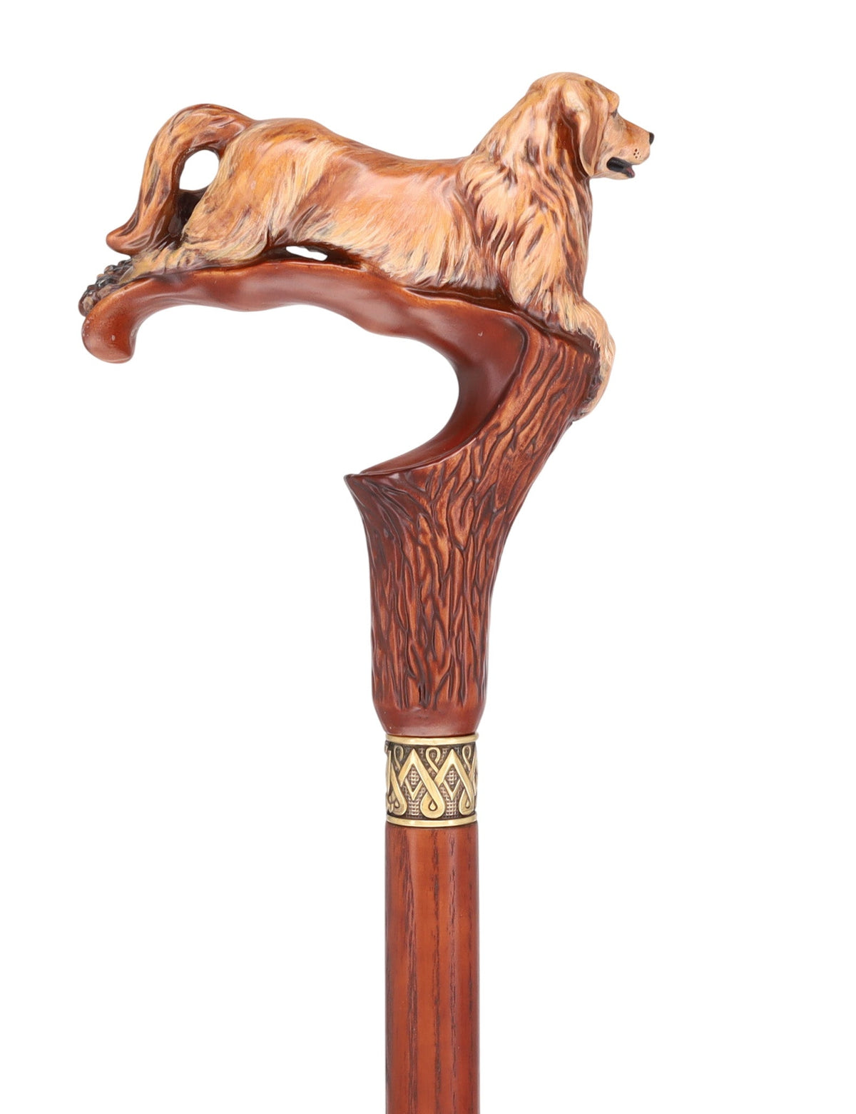 Golden Retriever Dog: Artisan Intricate Detail Handcarved Cane Hand Carved Artisan - Tophatter Daily Deals