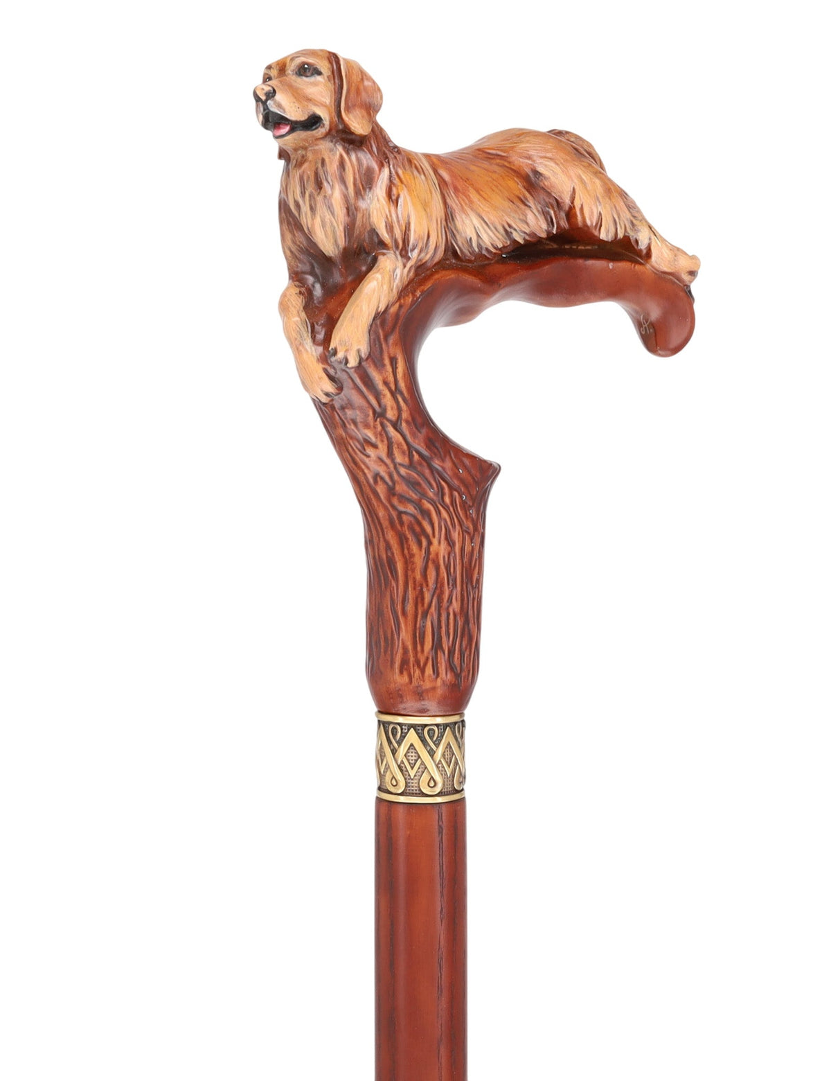 Golden Retriever Dog: Artisan Intricate Detail Handcarved Cane Hand Carved Artisan - Tophatter Daily Deals