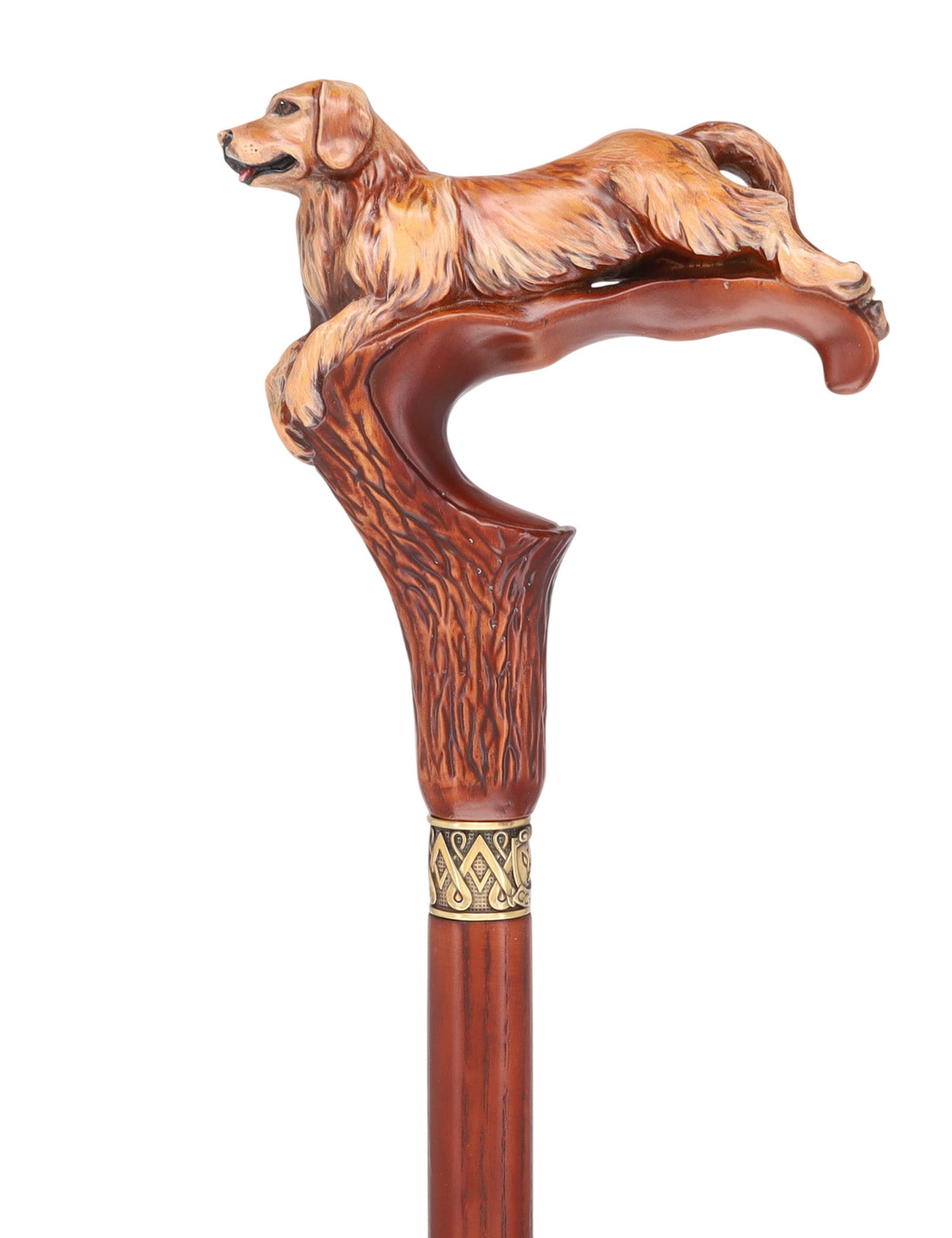 Golden Retriever Dog: Artisan Intricate Detail Handcarved Cane Hand Carved Artisan - Tophatter Daily Deals