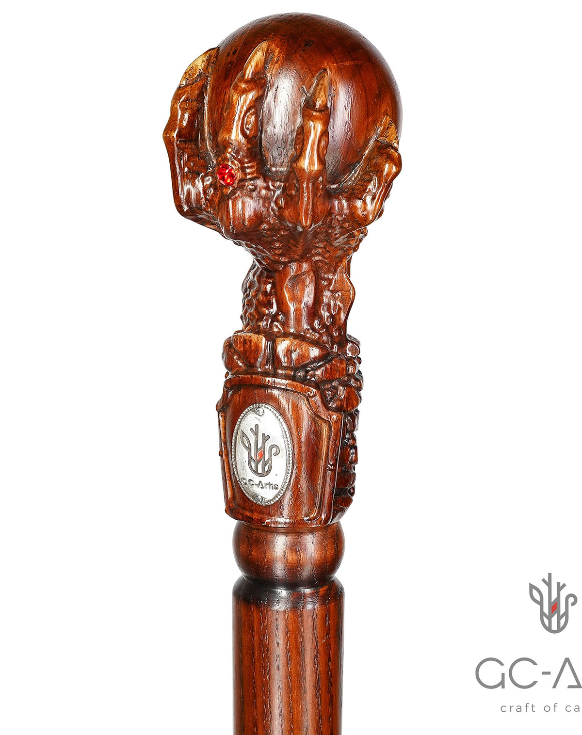 The Dragon Claw Staff - Light Wood Walking Staff Master-Carved Walking Staff Hand Carved Artisan - Tophatter Daily Deals