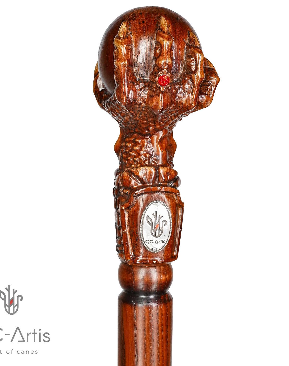 The Dragon Claw Staff - Light Wood Walking Staff Master-Carved Walking Staff Hand Carved Artisan - Tophatter Daily Deals