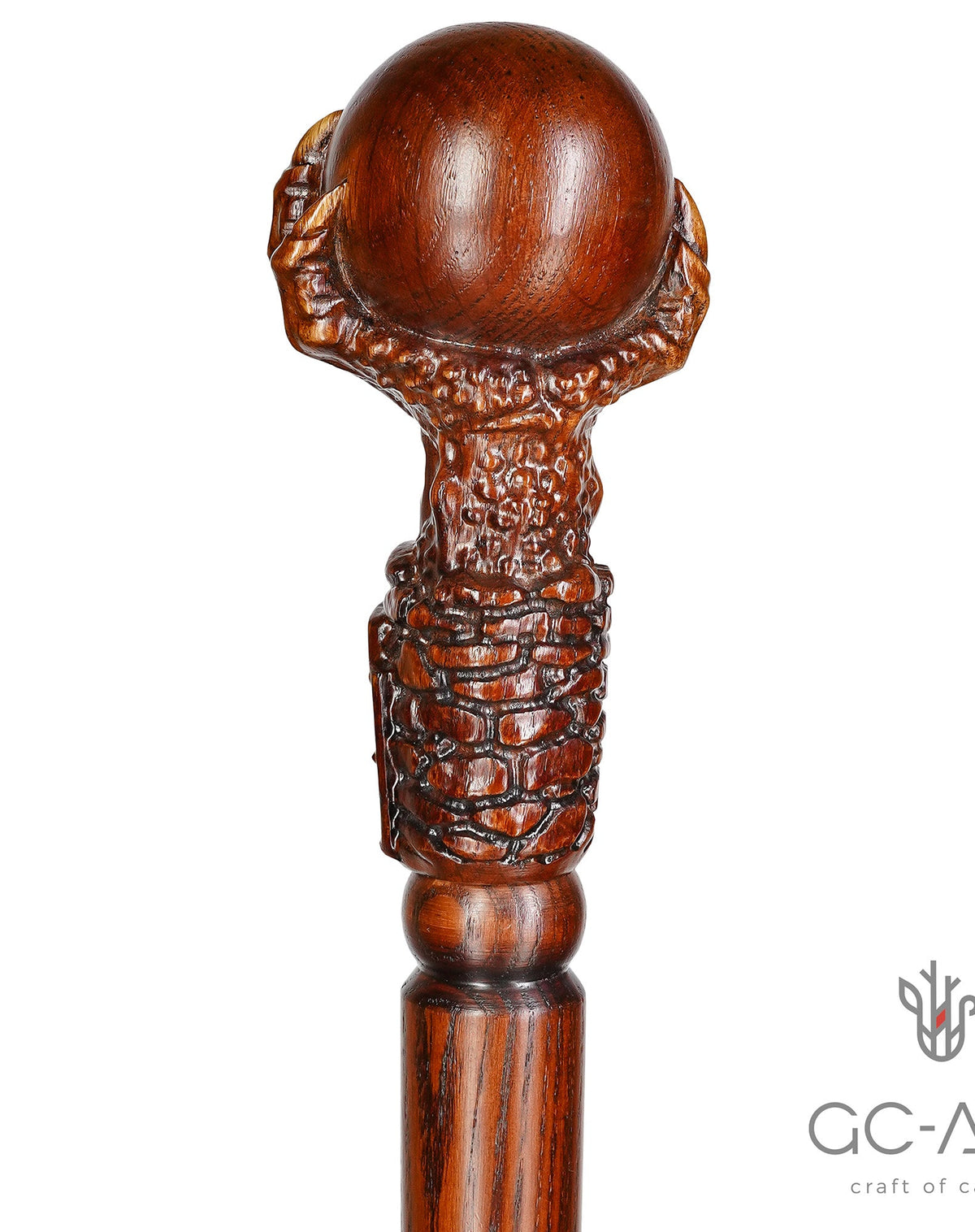 The Dragon Claw Staff - Light Wood Walking Staff Master-Carved Walking Staff Hand Carved Artisan - Tophatter Daily Deals