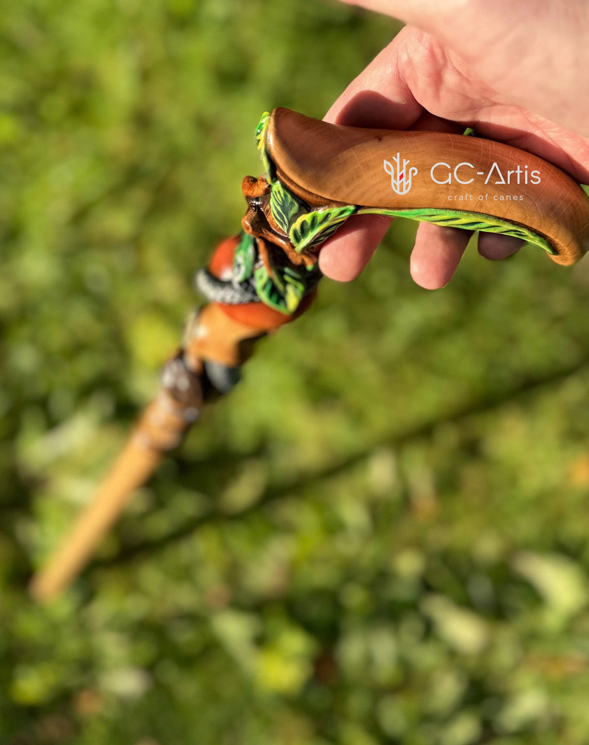 Adam & Eve Carved Light Wood Cane: Unique Wood Handcarved Artisan Detail Hand Carved Artisan - Tophatter Daily Deals