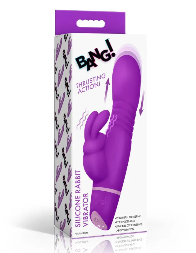 Thrusting Silicone Rabbit Vibrator – Dual Motor Stimulation Rabbit Vibrator > Vibrators > Ladies > Rabbit - Tophatter Daily Deals