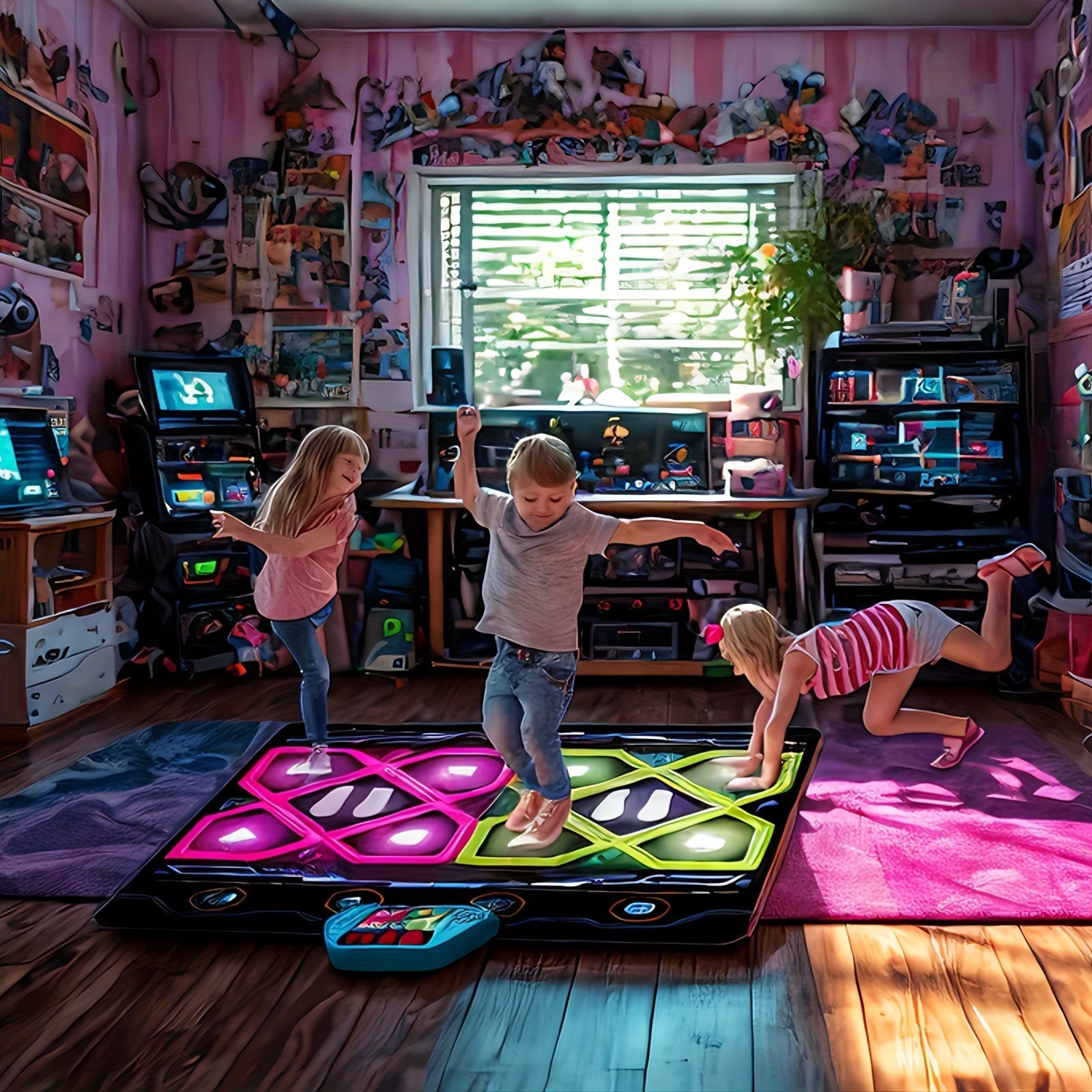 Double Dance Pad LED Rhythm Game Mat Game Room - Tophatter Daily Deals