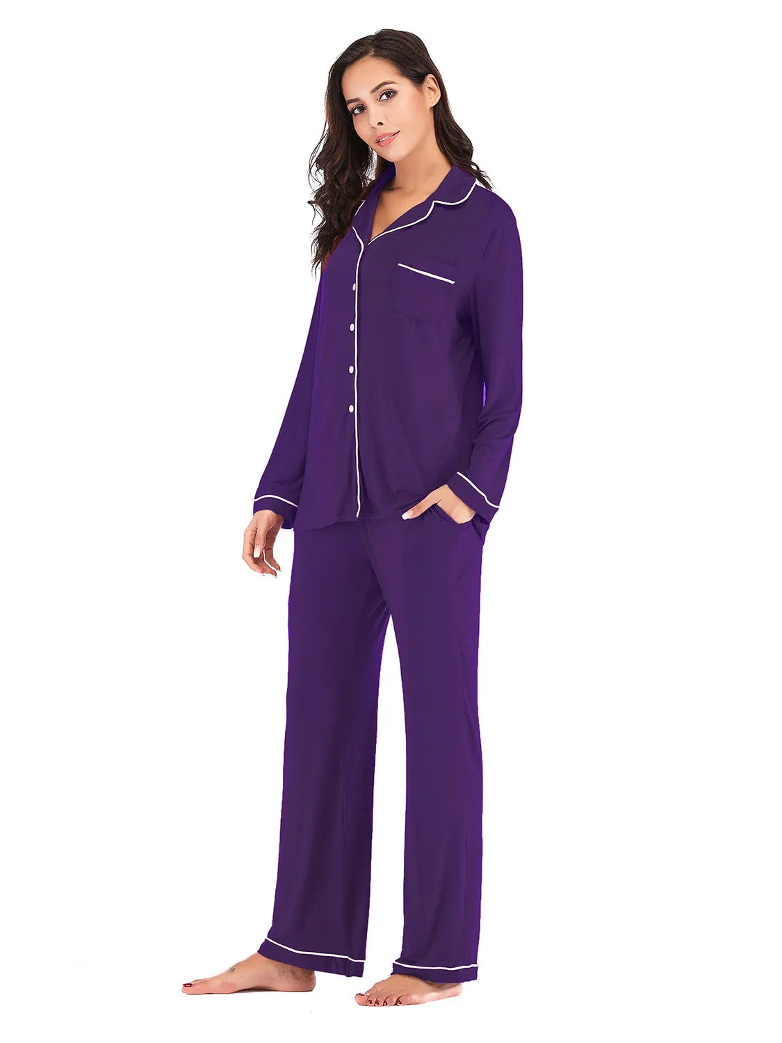 Collared Neck Long Sleeve Loungewear Set with Pockets Loungewear Sets Apparel & Accessories Fast Shipping Free Shipping H#Y HOT DEALS HOME PAGE Lingerie Lingerie Sleepwear Loungewear Loungewear Sets New Deals sexy lingerie Ship From Overseas Ship from USA USA USA STOCK - Tophatter Daily Deals And Savings